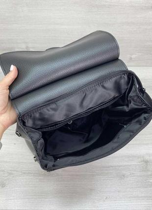 Сумка рюкзак женская с цепочкой (4 расцветки) черный6 фото