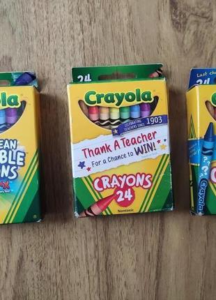 Дитячі олівці кольорові воскові crayola 24шт змивають різні є