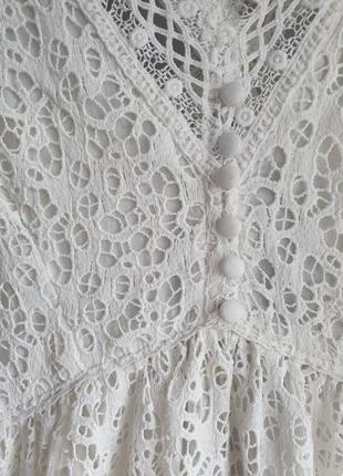 Сарафан ажурний з ґудзичками білий плаття гепюр6 фото