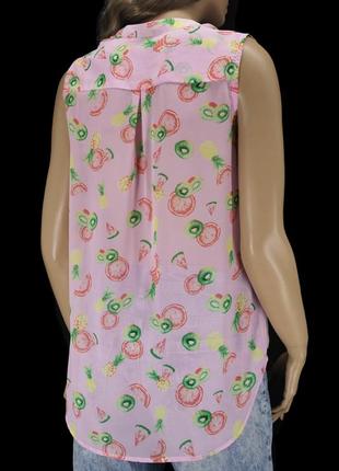 Воздушная, лёгкая блузка takko с тропическими фруктами. размер sм.4 фото