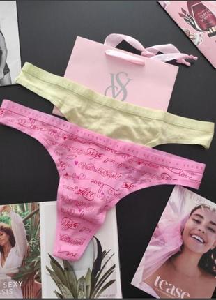 Хлопковые трусики стринги тонги ххл victoria's secret виктория сикрет вікторія сікрет оригинал1 фото