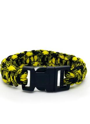 🏕🧗‍♂️ чоловічий браслет виживання паракорд чорний з жовтим1 фото