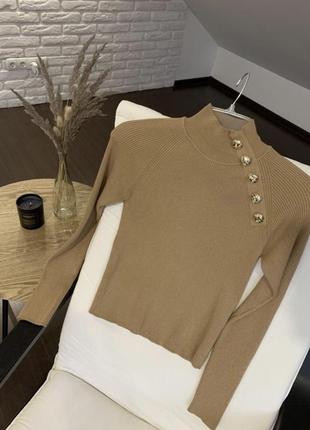 Кофта свитер реглан джемпер гольф с пуговицами zara