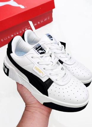 🔥жіночі кросівки puma cali white білі з чорним🔥