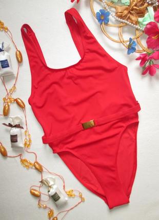 Мега шикарный слитный красный купальник с поясом new look 🍒🍓🍒1 фото
