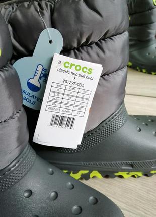 Детские зимние сапоги крокс crocs kids classic neo puff boot4 фото