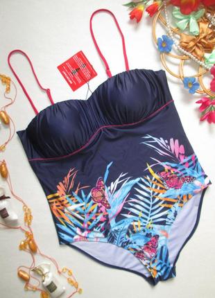Шикарный слитный совместный купальник батал принт бабочки b.you 🍒🍓🍒