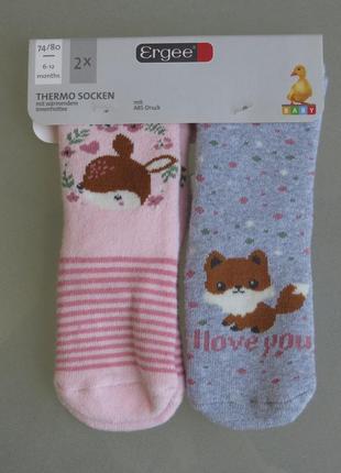 Дитячі термо шкарпетки для новонароджених силіконова підошва1 фото