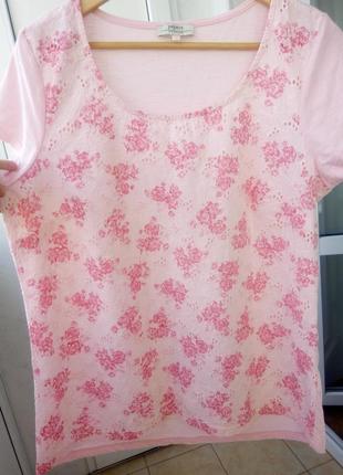 Футболка с вышивкой papaya,uk 16,хлопок