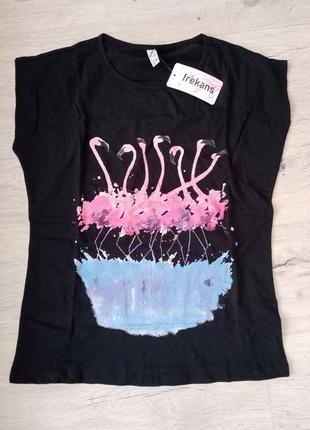 Футболка с принтом фламинго