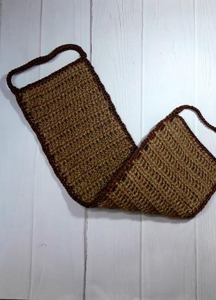 Мочалка натуральная армированная из джута - супер тонкая 5мм. ladystoryart