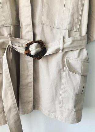 Сорочка-жакет з поясом сафарі asos plus size бежева джинсова сорочка сафарі з поясом і кишенями2 фото