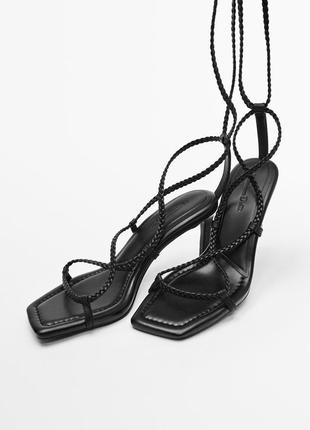 Massimo dutti кожаные сандалии с плетеными шнурками размер 38