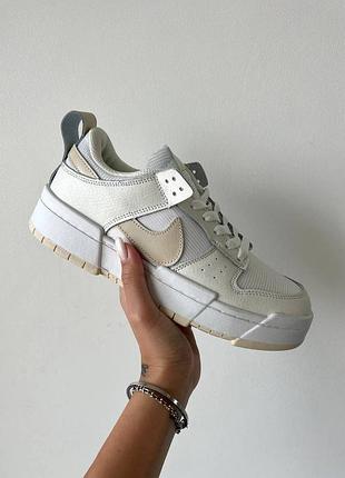 Прекрасные женские кроссовки nike dunk disrupt cream/white stockx молочные с бежевым