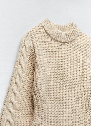 Жіночий светр крупної в'язки, жіночий в'язаний светр, женский свитер крупной вязки, zara3 фото