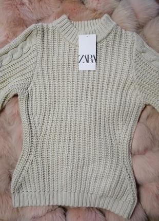 Жіночий светр крупної в'язки, жіночий в'язаний светр, женский свитер крупной вязки, zara8 фото