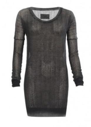 Allsaints aglaea dress платье полупрозрачное лен + хлопок all saints