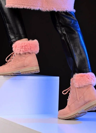 Ботинки женские зимние розовые с2215 фото