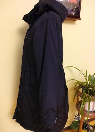 Черное пальто,куртка.парка  с капюшоном на синтапоне ,батал h&m раз.50-526 фото