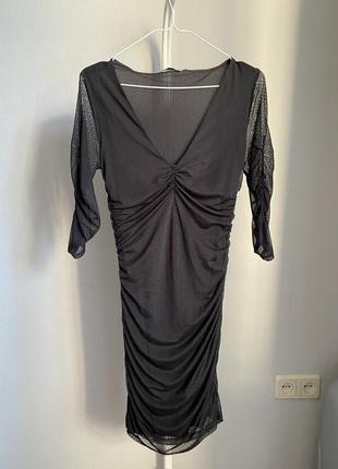Сукня з драпіровкою в сітку платье с драпировкой в сеточку