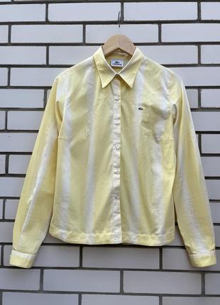Вінтажна смугаста жовта сорочка рубашка бавовна lacoste1 фото