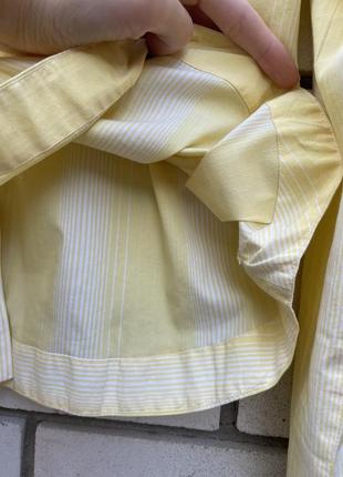 Вінтажна смугаста жовта сорочка рубашка бавовна lacoste6 фото