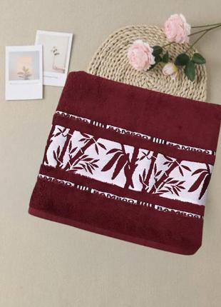 Бамбуковое полотенце бордовое