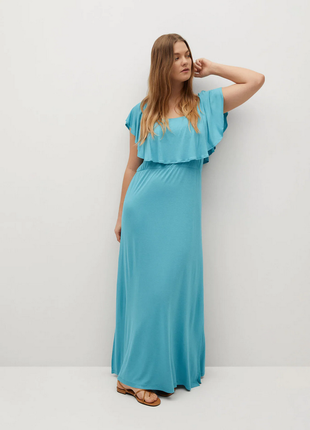 Ніжна блакитна сукня mango 52-541 фото