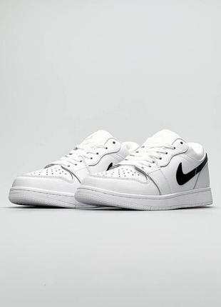 Мужские кроссовки nike air jordan low all white black x#найк