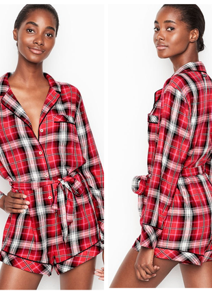 Victoria ́s victorias secret віктория сикрет ромпер-комбінезон flannel tie romper