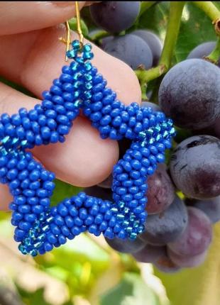 Серьги в форме звезды из бисера