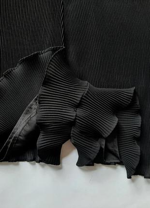 Чорний класичний плісирований ромпер комбінезон чорний класичний вечірній плісирований ромпер вільного крою комбінезон рукави-ліхтарики шифон6 фото