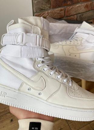 Женские высокие кроссовки nike air force 1sp white#найк