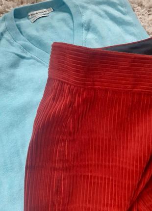 Стильные вельветовые широкие штаны/кюлоты, zara,  p. s6 фото