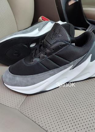 Черные кроссовки кросівки адидас шарк кеды кеди adidas кожа замш5 фото