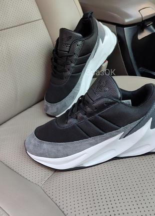 Черные кроссовки кросівки адидас шарк кеды кеди adidas кожа замш2 фото