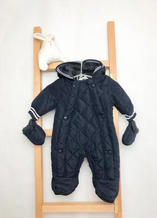 Демісезонний комбінезон babaluno для хлопчика синій на 56 см новонароджений