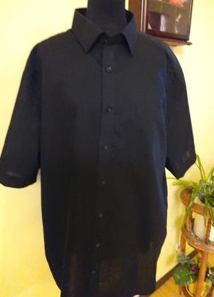 Черная хлопок рубашка большого размера m&s раз.56-58