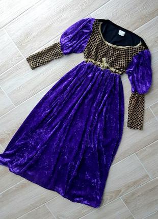 Карнавальний костюм джульєтта середньовічне фіолетову сукню на 8-10 років4 фото