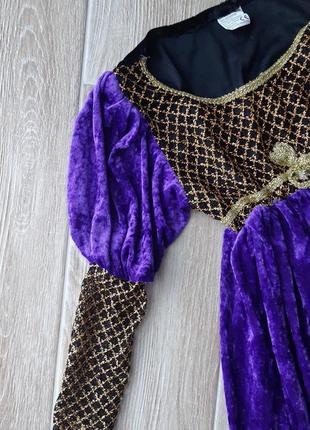 Карнавальный костюм джульетта средневековое фиолетовое платье на 8-10 лет
