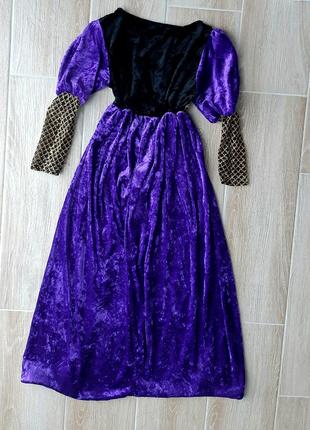 Карнавальний костюм джульєтта середньовічне фіолетову сукню на 8-10 років3 фото