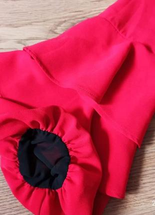 Сукня червона плаття платье с рюшами3 фото