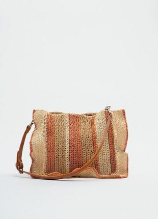 Стильна плетена сумка zara1 фото