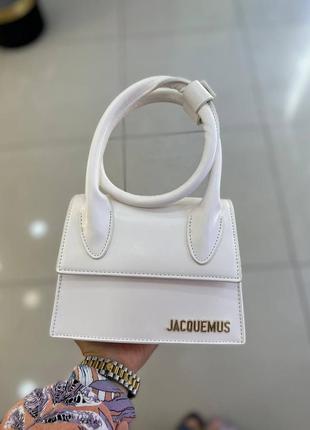 Сумка кожаная белая в стиле jacquemus❣️❣️❣️