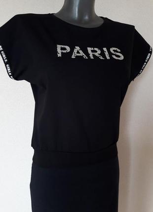 Мега-красивая,модная укороченная,черная футболка-блуза, без рукавов,на поясе3 фото