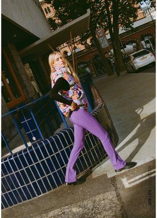 Фиолетовые брюки штаны zara зара фіолетові штани брюки1 фото