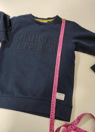 Кофта тепла синя утеплена реглан осінь зима весна мальчику 7 8 років 122  hampton respublic 6