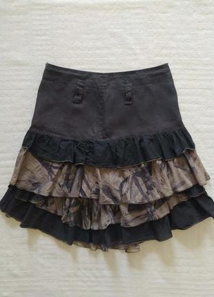 Спідниця, котон, льон, з аоланами, від patrice breal