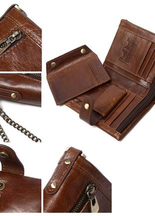 Мужской кожаный кошелек из натуральной кожи (воловья кожа) с rfid-защитой. портмоне из кожи4 фото