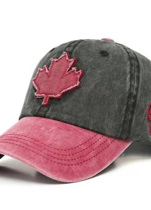Кепка бейсболка canada, maple leaf (канада) с изогнутым козырьком красная, унисекс wuke one size6 фото